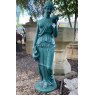 Wells Reclamation Cast Iron 'Lady With Tea' Birdbath Statue