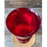 Wells Reclamation Hand Painted Ruby Murano Glass Goblet Vase