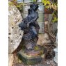 Wells Reclamation Cast Iron Woman With Lilypads Fountain On Plinth Statue