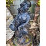 Wells Reclamation Cast Iron Woman With Lilypads Fountain On Plinth Statue