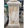 Wells Reclamation Hand Carved Natural Stone Urn with Plinth