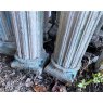 Wells Reclamation Pair of Green Fluted Teak Columns