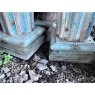 Wells Reclamation Pair of Blue Fluted Teak Columns