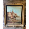 Wells Reclamation Antique Large Early 20th Century Oil On Canvas