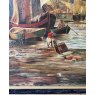 Wells Reclamation Antique Large Early 20th Century Oil On Canvas