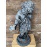 Wells Reclamation Vintage Rustic 'Girl With Bird' Lead Statue