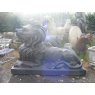 Wells Reclamation Pair of Grand Cast Iron Lion Statues
