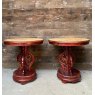 Wells Reclamation Vintage Oriental Circular Decorative Tables