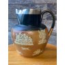 Early 20th Century Royal Doulton Stoneware Harvest Jug With Silver Collar