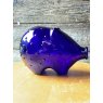 Wells Reclamation Vintage Blue Glass Hobnail Holmegaard Piggy Bank