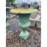 Wells Reclamation Cast Iron Urns (Rustic Green)