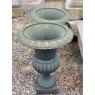 Wells Reclamation Cast Iron Urns (Dark Rustic Green)