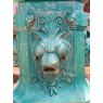 Wells Reclamation Decorative Cast Iron Urn with Lion Head Plinth