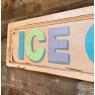 Reclaimed Hand Painted 'Ice Cream' Wooden Sign