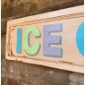 Wells Reclamation Reclaimed Hand Painted 'Ice Cream' Wooden Sign