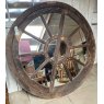 Wells Reclamation Large Round Rustic Teak Mirror