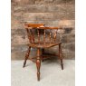 Wells Reclamation Early 19th Century Elm Smoker Bow Armchair