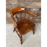 Wells Reclamation Early 19th Century Elm Smoker Bow Armchair