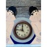 Wells Reclamation French Art Deco Hand-Painted Mantle Clock