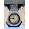 Wells Reclamation French Art Deco Hand-Painted Mantle Clock