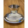 Early 1900's Silver Plated Egg Cup & Saucer (Flower)