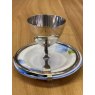 Wells Reclamation Early 1900's Silver Plated Egg Cup & Saucer (Flower)