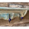Rustic Painted Mantle Shelf With Hooks