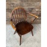 Wells Reclamation Retro Ercol Stained Elm Hoop-Back Armchair