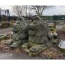 Wells Reclamation Large Imposing Carved Stone Lion Statues