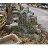 Wells Reclamation Fantastic Massive Hand Carved Stone Lion Statues Pair
