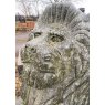 Wells Reclamation Fantastic Massive Hand Carved Stone Lion Statues Pair