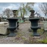 Large Pair Of Cast Iron Garden Urns/Planters