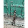 Fabulous Pair of Rustic Green Carved Teak Doors