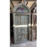 Stained Glass Arched Teak Doors