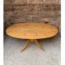 Vintage Solid Pine Oval Pedestal Dining Table