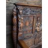 Fine Antique 19th Century Flemish Carved Oak Hall Settle