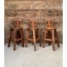 Fantastic Naturalistic Hardwood Chunky Bar Stools