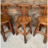 Fantastic Naturalistic Hardwood Chunky Bar Stools