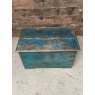 Vintage Rustic Blue Teak Chest