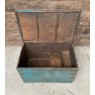 Vintage Rustic Blue Teak Chest