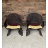 Retro Mid-Century Pieff Venus Wicker & Chrome Tub Chairs