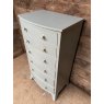 Vintage Painted Georgian Style Bow Fronted Tall Chest Of Drawers