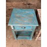 Rustic Painted Hardwood Side Table With Drawer