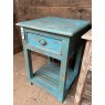 Rustic Painted Hardwood Side Table With Drawer