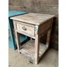 Rustic Painted Hardwood Side Table With Drawer