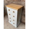 Contemporary Painted Pine Tall & Narrow Chest Of Drawers
