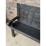 Antique Victorian Ebonised Pine Panel Back Bench