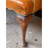 Fabulous 1920's Tan Leather Button Back Armchair