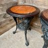 Antique Decorative Cast Iron Maple Top Pub Tables