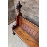 Antique Victorian Gothic Oak Pew Bench